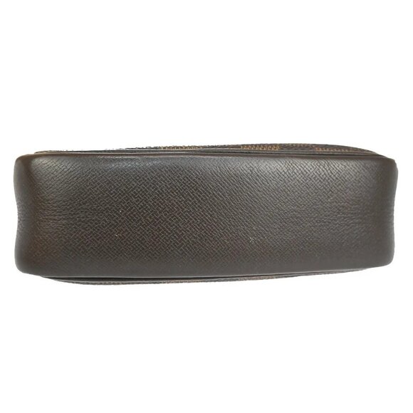 Auth LOUIS VUITTON Trousse Makeup Hand Bag Damier Ebene Leather Brown - Picture 12 of 16